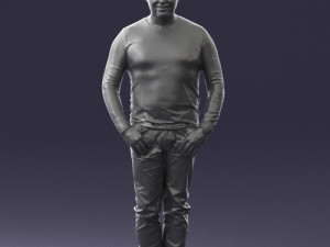 man in black clothes 0185 Modello 3D