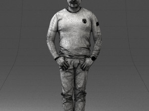 man in black clothes 0185 Modello 3D