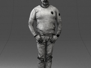 man in black clothes 0185 Modello 3D