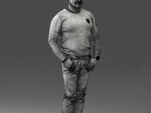 man in black clothes 0185 Modello 3D