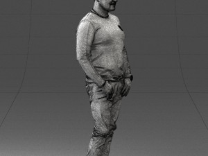 man in black clothes 0185 Modello 3D