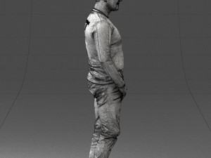 man in black clothes 0185 Modello 3D