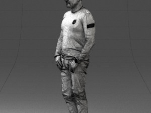man in black clothes 0185 Modello 3D