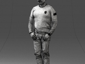 man in black clothes 0185 Modello 3D