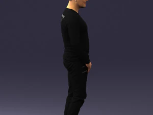 000521 Casual Man in Black Outfit Neutral Male Character 3d print ready 3D Print Model