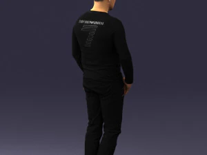 000521 Casual Man in Black Outfit Neutral Male Character 3d print ready 3D Print Model
