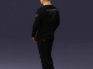 000521 Casual Man in Black Outfit Neutral Male Character 3d print ready 3D Print Model