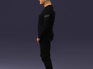 000521 Casual Man in Black Outfit Neutral Male Character 3d print ready 3D Print Model