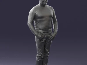 000521 Casual Man in Black Outfit Neutral Male Character 3d print ready 3D Print Model