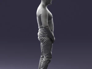 000521 Casual Man in Black Outfit Neutral Male Character 3d print ready 3D Print Model