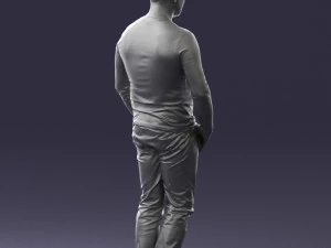 000521 Casual Man in Black Outfit Neutral Male Character 3d print ready 3D Print Model