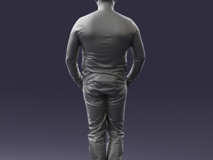 man in black clothes 0185 3d print ready 3D Print Model