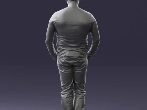 000521 Casual Man in Black Outfit Neutral Male Character 3d print ready 3D Print Model