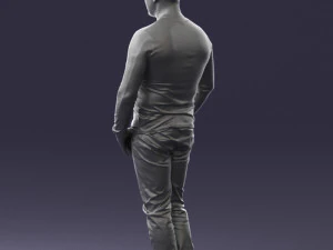 000521 Casual Man in Black Outfit Neutral Male Character 3d print ready 3D Print Model