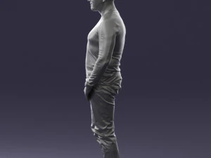 000521 Casual Man in Black Outfit Neutral Male Character 3d print ready 3D Print Model