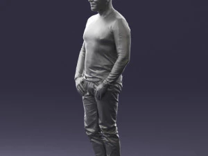 000521 Casual Man in Black Outfit Neutral Male Character 3d print ready 3D Print Model