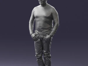 000521 Casual Man in Black Outfit Neutral Male Character 3d print ready 3D Print Model