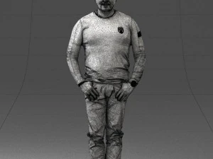 000521 Casual Man in Black Outfit Neutral Male Character 3d print ready 3D Print Model