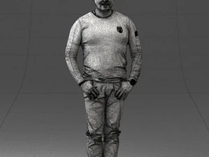 000521 Casual Man in Black Outfit Neutral Male Character 3d print ready 3D Print Model