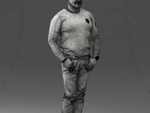 000521 Casual Man in Black Outfit Neutral Male Character 3d print ready 3D Print Model