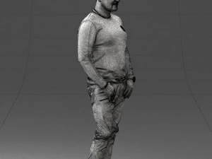 000521 Casual Man in Black Outfit Neutral Male Character 3d print ready 3D Print Model