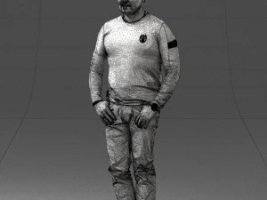 000521 Casual Man in Black Outfit Neutral Male Character 3d print ready 3D Print Model