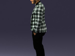 man in plaid shirt 0187 3D मॉडल