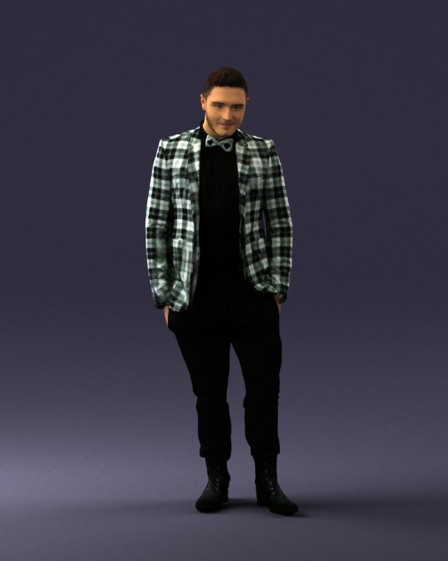 man in plaid shirt 0187 3d print ready 3D-printmodel .c4d .max .obj .3ds .fbx .stl .blend 