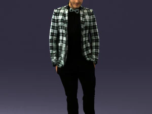 격자 무늬 셔츠를 입은 남자 0187 3d 인쇄 준비 3D 프린트 모델