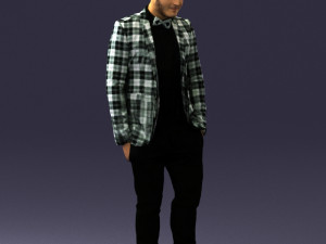 man in plaid shirt 0187 3d print ready 3D-printmodel