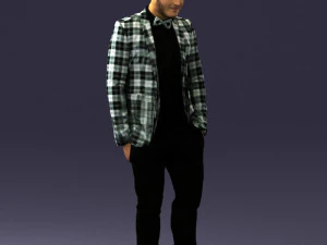 000523 Stylish Man in Blazer Smart Casual Male Character 3d print ready 3D Print Model