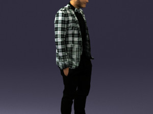 man in plaid shirt 0187 3d print ready 3D-printmodel