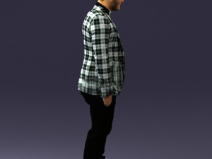 man in plaid shirt 0187 3d print ready 3D-printmodel