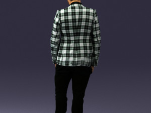 man in plaid shirt 0187 3d print ready 3D-printmodel
