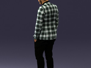 man in plaid shirt 0187 3d print ready 3D-printmodel