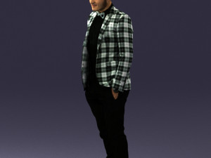 man in plaid shirt 0187 3d print ready 3D-printmodel