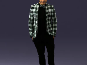 000523 Stylish Man in Blazer Smart Casual Male Character 3d print ready 3D Print Model