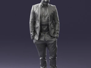 000523 Stylish Man in Blazer Smart Casual Male Character 3d print ready 3D Print Model