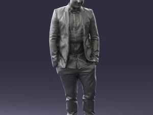 000523 Stylish Man in Blazer Smart Casual Male Character 3d print ready 3D Print Model