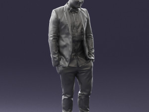 man in plaid shirt 0187 3d print ready 3D-printmodel