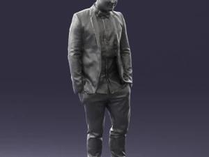 000523 Stylish Man in Blazer Smart Casual Male Character 3d print ready 3D Print Model