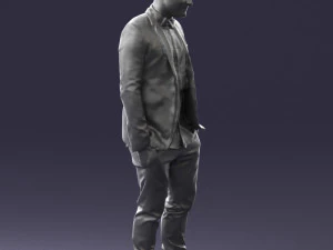 000523 Stylish Man in Blazer Smart Casual Male Character 3d print ready 3D Print Model