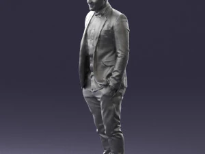 000523 Stylish Man in Blazer Smart Casual Male Character 3d print ready 3D Print Model
