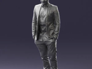 000523 Stylish Man in Blazer Smart Casual Male Character 3d print ready 3D Print Model