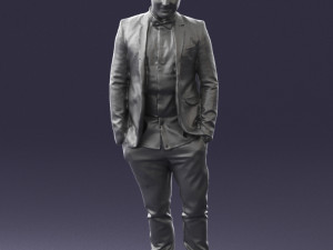 man in plaid shirt 0187 3d print ready 3D-printmodel