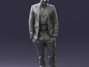 man in plaid shirt 0187 3d print ready 3D-printmodel