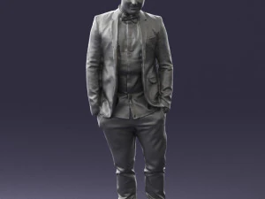 000523 Stylish Man in Blazer Smart Casual Male Character 3d print ready 3D Print Model