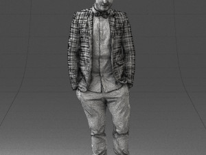 man in plaid shirt 0187 3d print ready 3D-printmodel