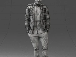 000523 Stylish Man in Blazer Smart Casual Male Character 3d print ready 3D Print Model