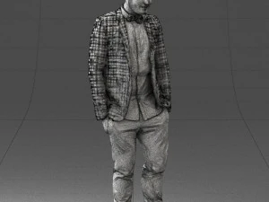 000523 Stylish Man in Blazer Smart Casual Male Character 3d print ready 3D Print Model